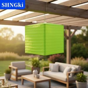 SHNGki Vẽ tay Đèn Lồng Giấy vuông tự làm có thể gập lại treo trang trí không có nến cho các bữa tiệc trong nhà ngoài trời đám cưới vườn nhà