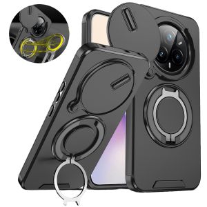 Slide Lens Protection Armor Phone Case For Realme 14 Pro 5G Car Magnetic Ring Holder Cover for OPPO Realme 14 Pro Plus + Funda