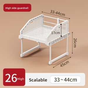 VALUEPULSE ปรับได้ ชั้นวางของในตู้เสื้อผ้า ดีไซน์แบบซ้อนได้ ไม่มีรูเจาะ ชั้นวางด้านล่างของอ่างล้างจาน ติดตั้งง่าย โครงยืดหยุ่น ชั้นวางที่ยืดหยุ่นได้ จัดระเบียบตู้เสื้อผ้า