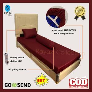 SPREI KARET ANTI LEPAS / ANTI GESER (SET) Uk. 140x200x15-20cm POLOS KASUR BUSA