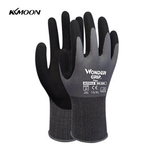 KKmoon 1-Pair Nitrile Impregnated Work Gloves Safety Gloves for Gardening Maintenance Warehouse for Men and Women