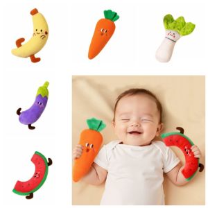POMELOBT Cute Baby Hand-held Toy Stuffed Anti-Startle Plush Sleep Soothing Doll Developmental Toy Soft Cartoon Plush Fruit Doll Baby Sleep