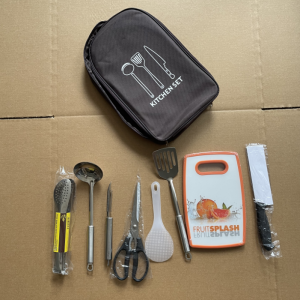 【Multifunctional】Outdoor Cooking Set Camping Kitchenware Portable Stainless Steel Storage Handbag Camping Picnic Barbecue Supplies