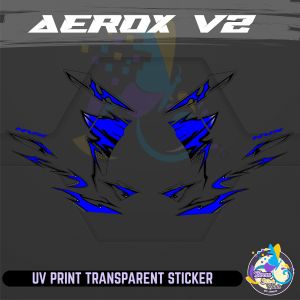 Aerox 155 v2 New Indo Hell Fire Decals - PREMIUM UV PRINT TRANSPARENT STICKER