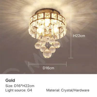 TRAZOS Postmodern Crystal LED Ceiling Lamp With Iron Glass Aisles Balcony Indoor Living Bedroom Aluminum Hanging Chandelier G4 Indoor Ceiling Lights