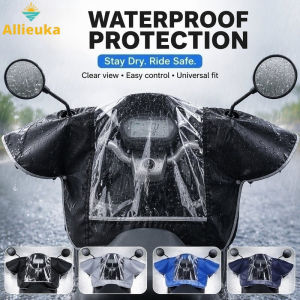 Allieuka Motorcycle Front Rain Cover Universal Waterproof Dashboard Protector Outdoor Scooter Handle Cover
