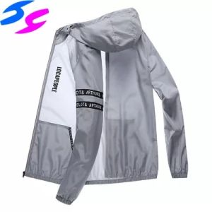 HY Summer Mens Sunscreen Jackets Casual Male Thin Outwear Breathable Sportswear Coats Slim Fit Hooded Jackets Clothing
