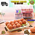 PROMO (BISA COD) Kotak Telur Portablel / Egg Box / Tempat Penyimpanan Telur Serbaguna / Box Telor 15 Lubang. 