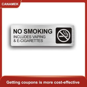 【CANAMEK】 Biển báo Không hút thuốc dành cho văn phòng khách sạn nhà hàng. Biển “Cấm hút thuốc” bằng kim loại.