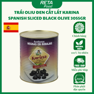 Trái Oliu Đen Cắt Lát Karina 3055g – Black Olives Sliced Nhập Khẩu Tây Ban Nha – Dùng Salad Pizza Pasta