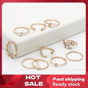 🚚【Local Express Delivery】🚚 10Pcs set Moon Star Rings Women Girls Bohemian Jewellery set Gifts Accessories