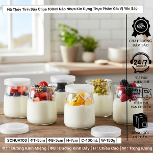 Combo 12 Hũ Pudding Thủy Tinh 100ml Dáng Cao Làm Sữa Chua Đồ Uống Decor Xinh Xắn