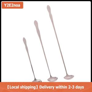 【Local shipping】 1Pc Stainless Steel Long Handle Stir Spoon Creative Ice Cream Dessert Scoop Cocktail Coffee Tea Mixing Spoon Flatware