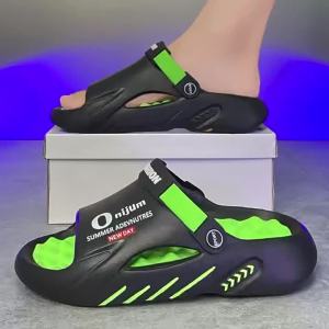 [Free Shipping] Thick-Soled Two-Tone Outdoor Sandals for Men Men’s Clogs Men’s EVA Slippers One-Strap Sandals Outdoor Beach Shoes.