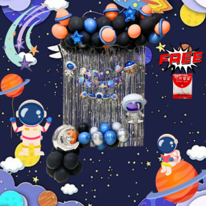 Paket Dekorasi Balon Ulang Tahun Tema Luar Angkasa Roket Astronot Untuk Anak Laki-Laki