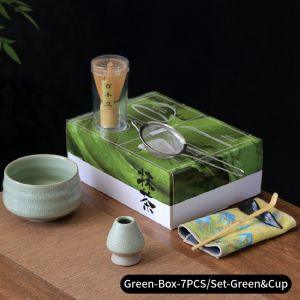 47Pcs/Set Handmade Japanese Tea Tools Bamboo Matcha Whisk with Bowl Chasen Scoop for Cafe Home