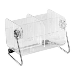 Desktop Media Organizer Acrylic and Metal Holder for Makeup and Remote Controllers Stationery Holder with Ample Capacity