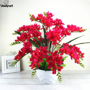 Studyset trong kho 2 cái bó bó hoa hoa giả phalaenopsis 9 Bó hoa giả chống tia cực tím cho trang trí phòng khách gia đình