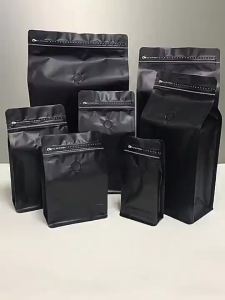 50pcs Coffee Stand Up Pouch with One Way Air Valve and pulltab Coffee bag with valve