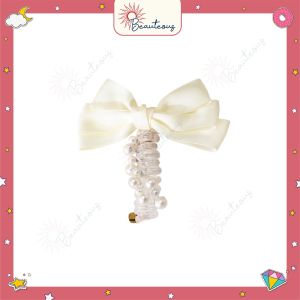 Ikat Rambut Spiral Pita Mutiara Fashion Aksesoris Anak Perempuan Hair Ribbon Wanita Korea