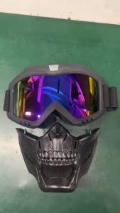 In Stock Integrated Face Shield Goggles Retro Harley Riding Motorcycle Glasses Off-road Motorcycle Goggles Windproof Glasses