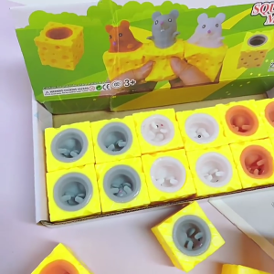 Cheese Shaped Mouse Stretchy Toy Set Anxiety Relief Sensory Play Toy For Kids Adults Stretchy TPR Silicone Stress Busters