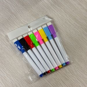 ปากกามาร์กเกอร์ ปากกาไวท์บอร์ด แปรงในตัว ลบได้ สีเมจิก หมึกสี 8สี/ชุด