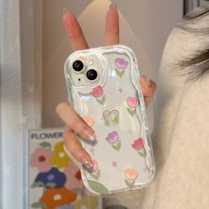 Spring pink and colored tulips Compatible for IPhone 15 Plus 11 14 13 12 15 Pro Max XR X XS Max 15 7Plus 8pl