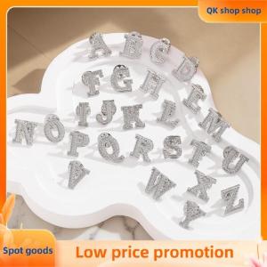 ✨QK shop✨ 2PCS Initial A To Z 26 Letters Pin Silver Color Fashion Metal Alphabet Women Men Suit Collar Lapel Brooch Pin Accessories
