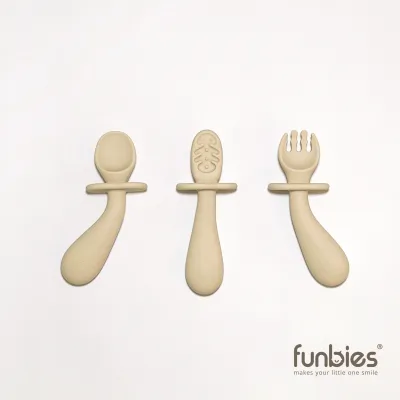 Funbies Silicone Utensil Set - Self-Feed Bendable Learning Spoon