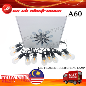 A60 WEATHERPROOF LED FILAMENT BULB STRING LAMP WARM WHITE 3METER 10LEDS 小球装饰灯LAMPU HIASAN DEEPAVALI / HARI RAYA LIGHT