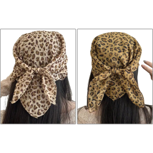 Elegant Leopard Pattern Headscarf Fashion Hair Accessory for Casual Outings Lightweight and Practical Scarves Shawl