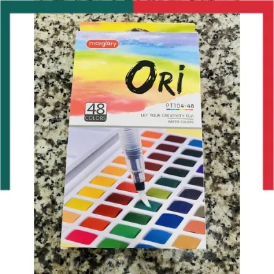 สีน้ำตลับ สีน้ำก้อน แถมพู่กันแทงค์ แถมกล่องพลาสติกกันแตก คุณภาพสูง ORi ของแท้100% 12/24/36/48สี สีโปสเตอร์ UBMarketing