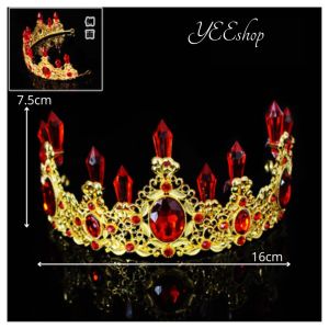 | Cake Decoration | Elegant Crystal Crown Tiara Gold Silver Red Birthday Cake Topper 大合金高级皇冠摆件冰柱银色金色红色生日蛋糕装饰