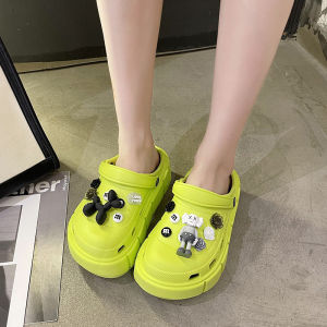 [Free Shipping] 2025 New DIY Thick-Soled Clogs Sandals Fashion Platform EVA Garden Shoes Outdoor WomenS Slippers