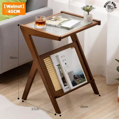 [SG Seller] Modern Minimalist Foldable Bamboo Coffee Table Small Multi-Functional Simple Shelf Living Room Furniture