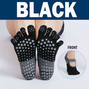 RakanKu MALAYSIA 1Pair Anti-Skid Silicone Base Five Finger Toe Socks Pilate Socks Zumba Exercise Yoga Socks Stokin Yoga 防滑袜
