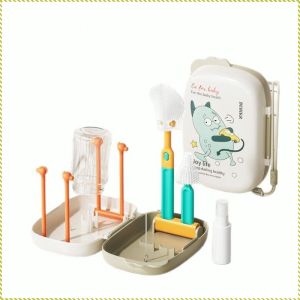 Nipple Brush Multifunction Silicone Bottle Brush Folding Cleaning Cartoon Design Traveling Hygiene