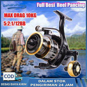 Reel Pancing Full Besi /Kumparan Pancing Logam/ Reel Pancing Murah Kuat Katrol / Pancing Reel /Fishing Reels Murah /Reel Pancing Metal HE Series Metal 12 bearing 1000 3000 6000 max drag 10kg