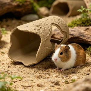 DGFDF Plastic Stump Bird Nest Hanging Simulation Hamster Hideout Unique Ventilation Small Pet Sleeping Nest Hamster