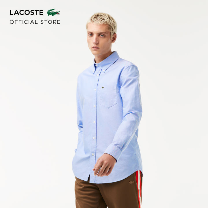 Lacoste Men's Regular Fit Cotton Oxford Shirt 100% Cotton Plain - Main Image