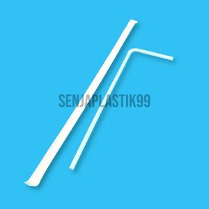 (ISI 500) Sedotan Tekuk Hitam & Putih Steril Higienis Bengkok Bungkus Kertas