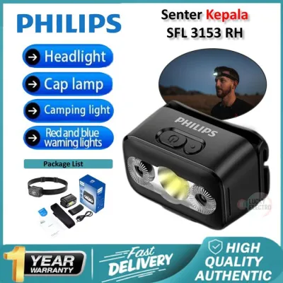 [SENTER SUPER TERANG💡] PHILIPS SFL3153 HEADLAMP SENTER KEPALA LED SUPER TERANG SENSORY SWITCH - WATERPROOF | RECHARGEABLE | CAHAYA SUPER KUAT | AWET DIPAKAI