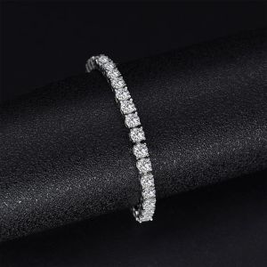 Gelang Wanita Berlian Diamond Kristal Gelang Rantai Korea Fashion Women Bracelet Warna Silver