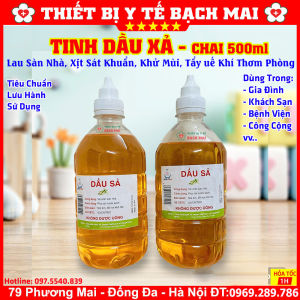 Tinh Dầu Xả Vệ Sinh Sàn Nhà Sát Khuẩn Tẩy Uế Khí Xịt Thơm Phòng Chai 500ml 100% Thiên Nhiên