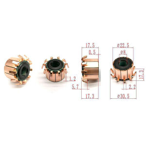 [caichuitan] 8x22.5x17.5mm 10P Teeth Copper Hook Type Electrical Motor Commutator Electronic Accessories
