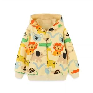 2-7T Cars Printed Hooded Spring Autumn Outwear Girls Clothes Hooded Shirts With Zipper Hot Selling Childrens Jackets Wear2026