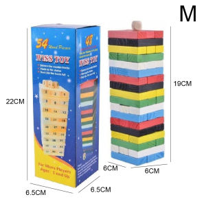 Colourful Wooden Blocks Stacking Balancing Game Tower Tumbling Board with Dice / Permainan Blok Kayu