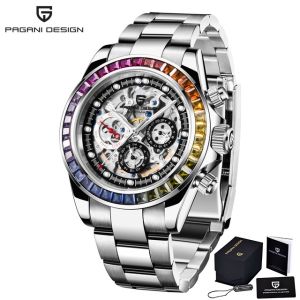 Pagani Design Watch Original Fashion Jam Tangan Lelaki Brand Automatic Watch Business Stainless Steel 100M Waterproof Men Watch Rainbow Bezel Mechanical Watch 手表 PD-1653