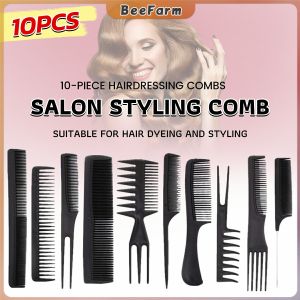 B.F. 10 Pcs/set Styling Comb Black Professional Salon Hair Styling Barbers Brush Combs Set